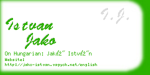 istvan jako business card